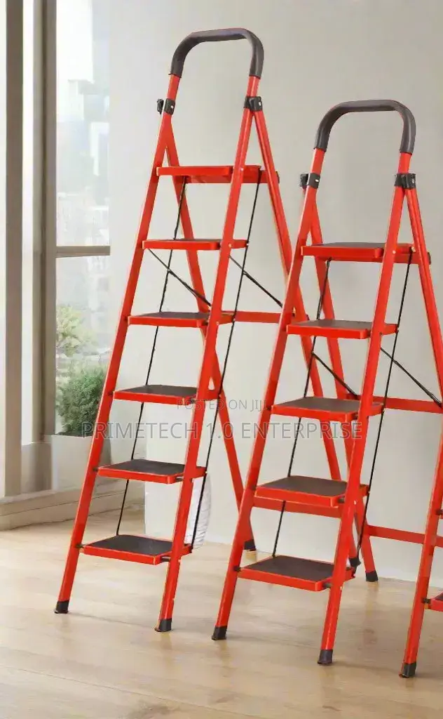 6 Step Stepping Ladder-Red