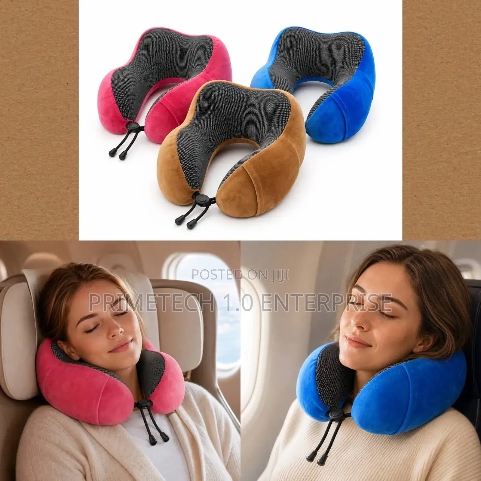 Neck Pillow With Side Phone Holder Pocket