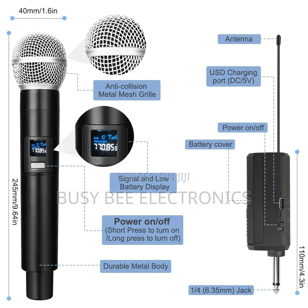 4 Channels Uhf Wireless Handheld Microphone