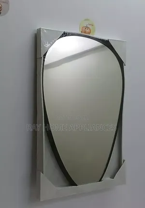 Decorative Oval Shaped Mirror Gold and Black