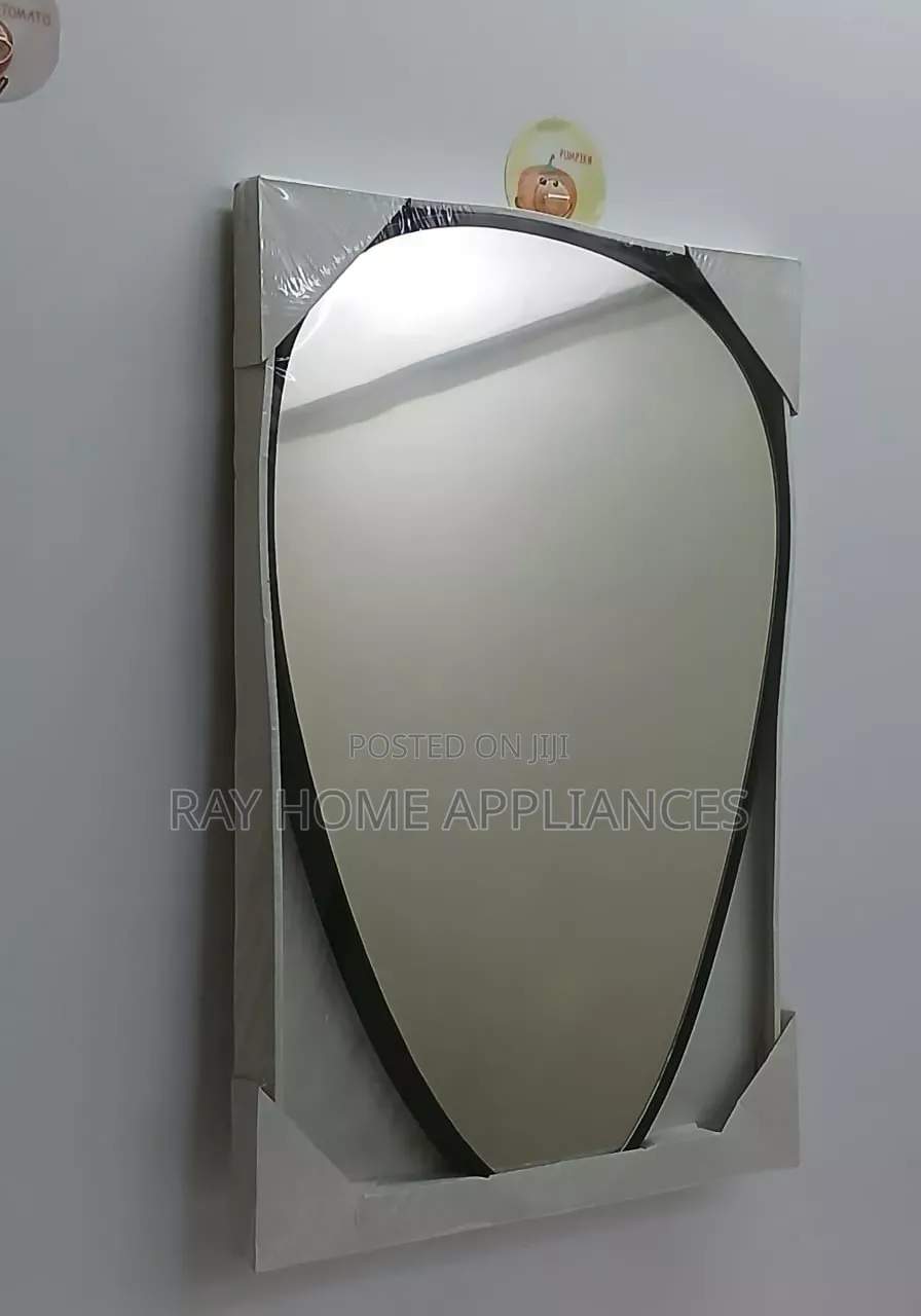 Decorative Oval Shaped Mirror Gold and Black