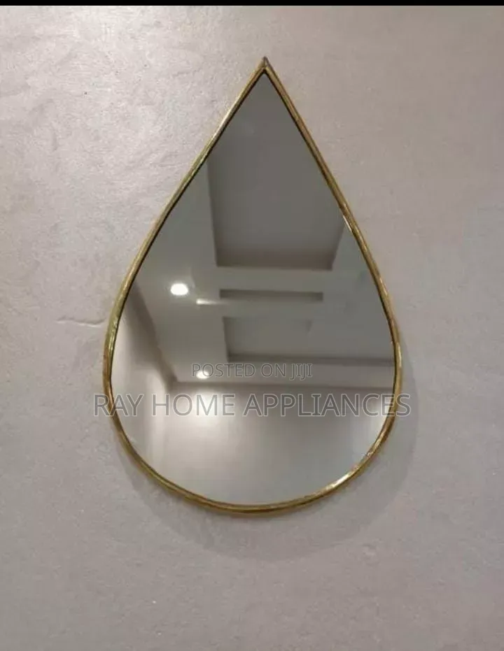 Decorative Oval Shaped Mirror Gold and Black