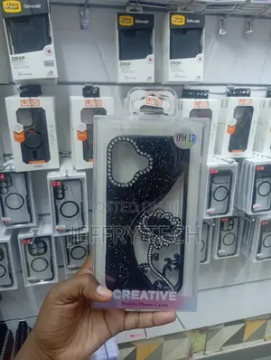 Brand Black Mobile Phone Case Featuring Glitter and Rhinestone