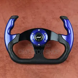 Blue Black Automotive Racing Steering Wheel Horn Button