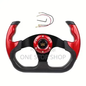 Red F1 Style Steering Wheel Deep Dish Racing