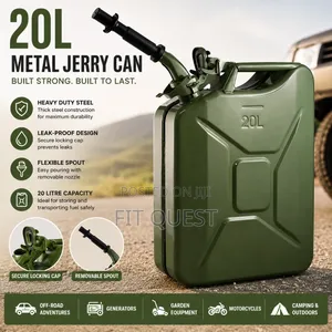 20l Metal Jerry Can Fuel Storage Container With Flexible Spout