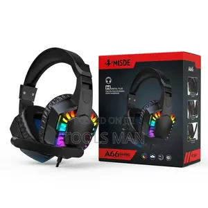 Misde A66 RGB Gaming Headset: 7.1 Surround Sound, Anc Headphones Mic