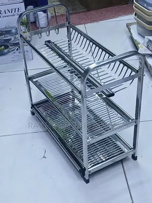 Heavy Duty Kitchen 3 Tier Dish Rack 
Material; Alluminium