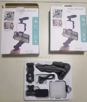Ay-49 Vlogging Kit With Led Light, Microphone Tripod Stand
