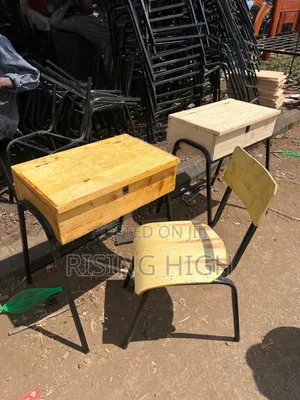 Modern School Lockers Chairs Set