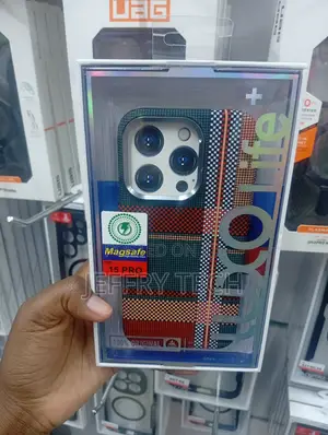 iPhone 15 Pro Featuring a Red, Black, and White Tribal Pattern
