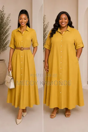 Mastard Long Belted Dress