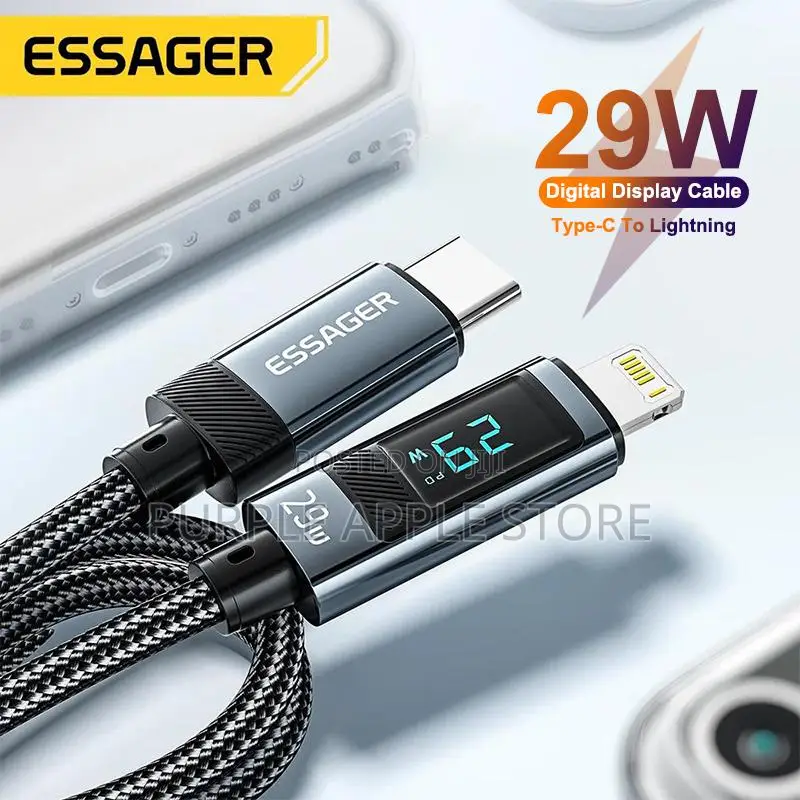 Essager Pd29w Type-C to Lightning Cable 2m Led Digital Display