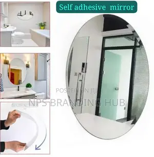 Oval Shape 35 X 50 Cm Adhesive Mirror Sticker HBC
