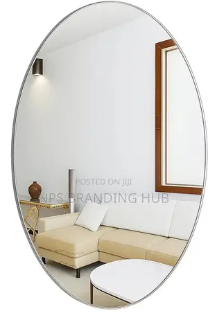 Oval Shape 35 X 50 Cm Adhesive Mirror Sticker HBC