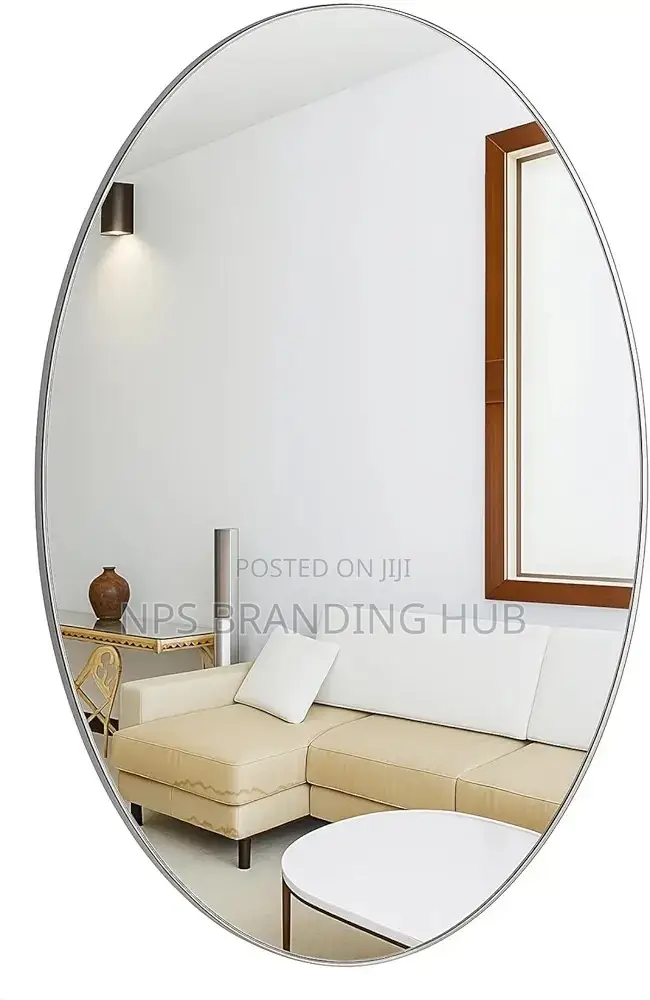 Oval Shape 35 X 50 Cm Adhesive Mirror Sticker HBC