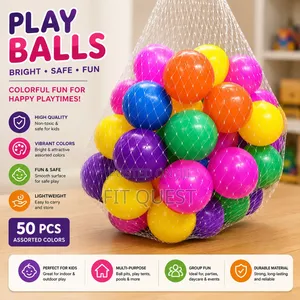 Kids 50pc Ball Pit Play Balls Colorful Soft Plastic Balls Set