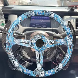 Sticker Bomb/Skull Themed Graphic Overlay Steering Wheel