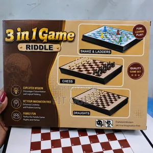 3 in 1 Board Game Set Chess Snake and Ladders Draughts