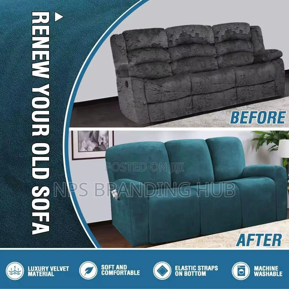 High Velvet Material Recliner Sofa Covers
