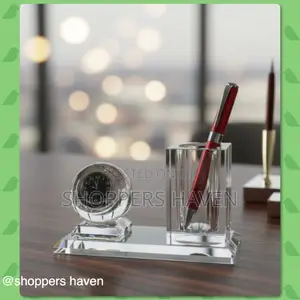 Desktop Clock Pen Holder