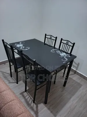 Black Glass Dining Table 4 - Seater