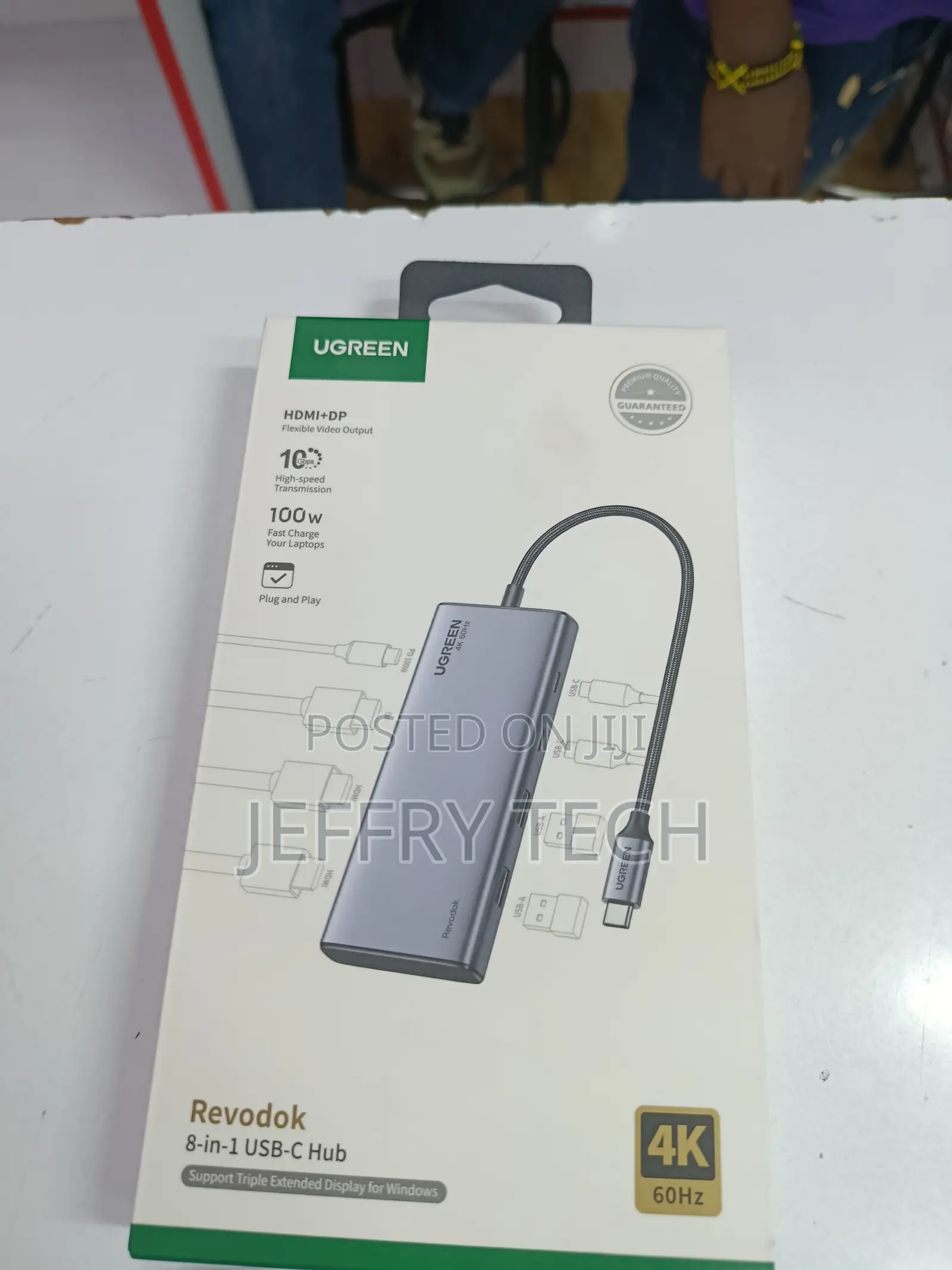 Ugreen 8 in 1 Usb C Hub Display Dual Hdmi, Dp, Usb Data Port Type C