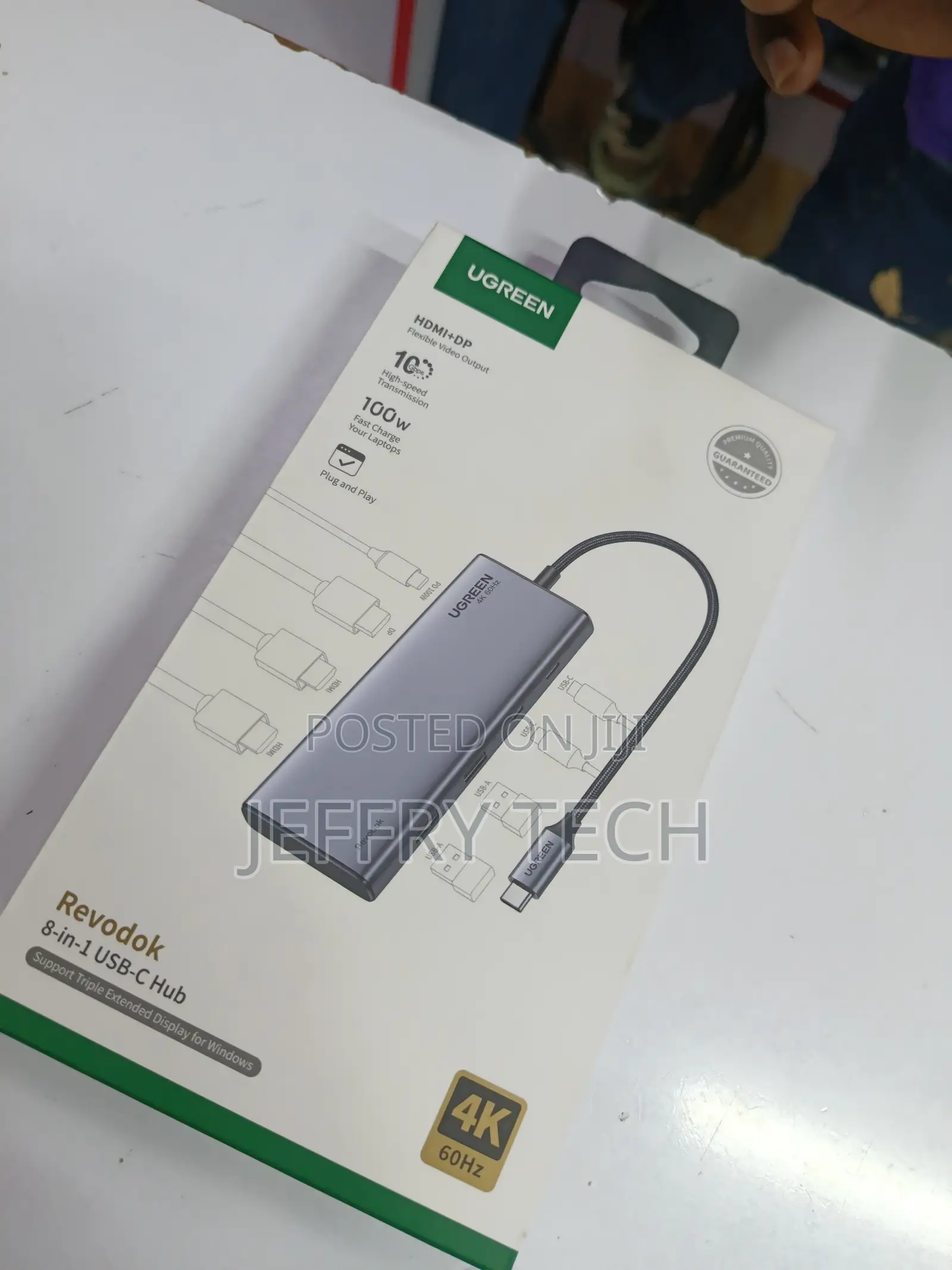 Ugreen 8 in 1 Usb C Hub Display Dual Hdmi, Dp, Usb Data Port Type C