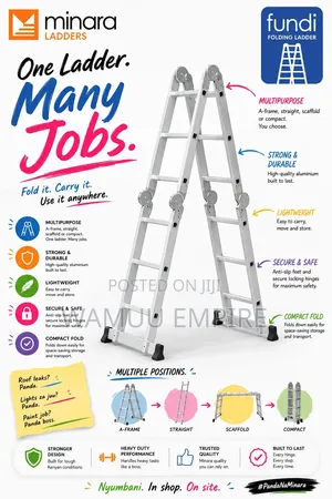 Multi-Purpose 4x3/12ft/3.7m Aluminium Ladders
