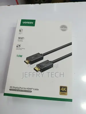 Ugreen Dp101 Displayport to Hdmi Cable 2m - Male to Male, Pvc, Blac