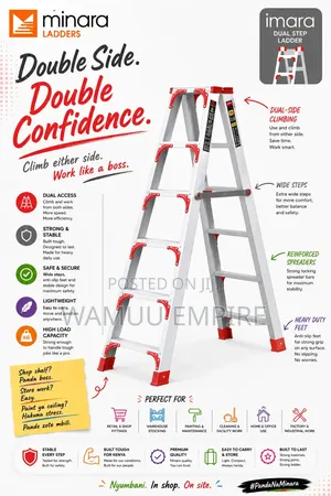 6*6 Homelux Kenya Heavy Duty Aluminum Double Side a Step Ladder