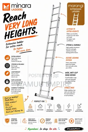 2x12/24ft/6m Double Extension Aluminium Ladder