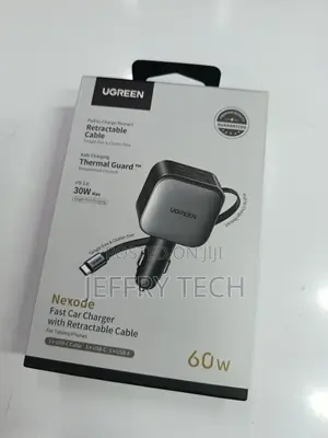 Ugreen Retractable Car Charger 60w With Built-in 30w Usb C Cable 70cm,