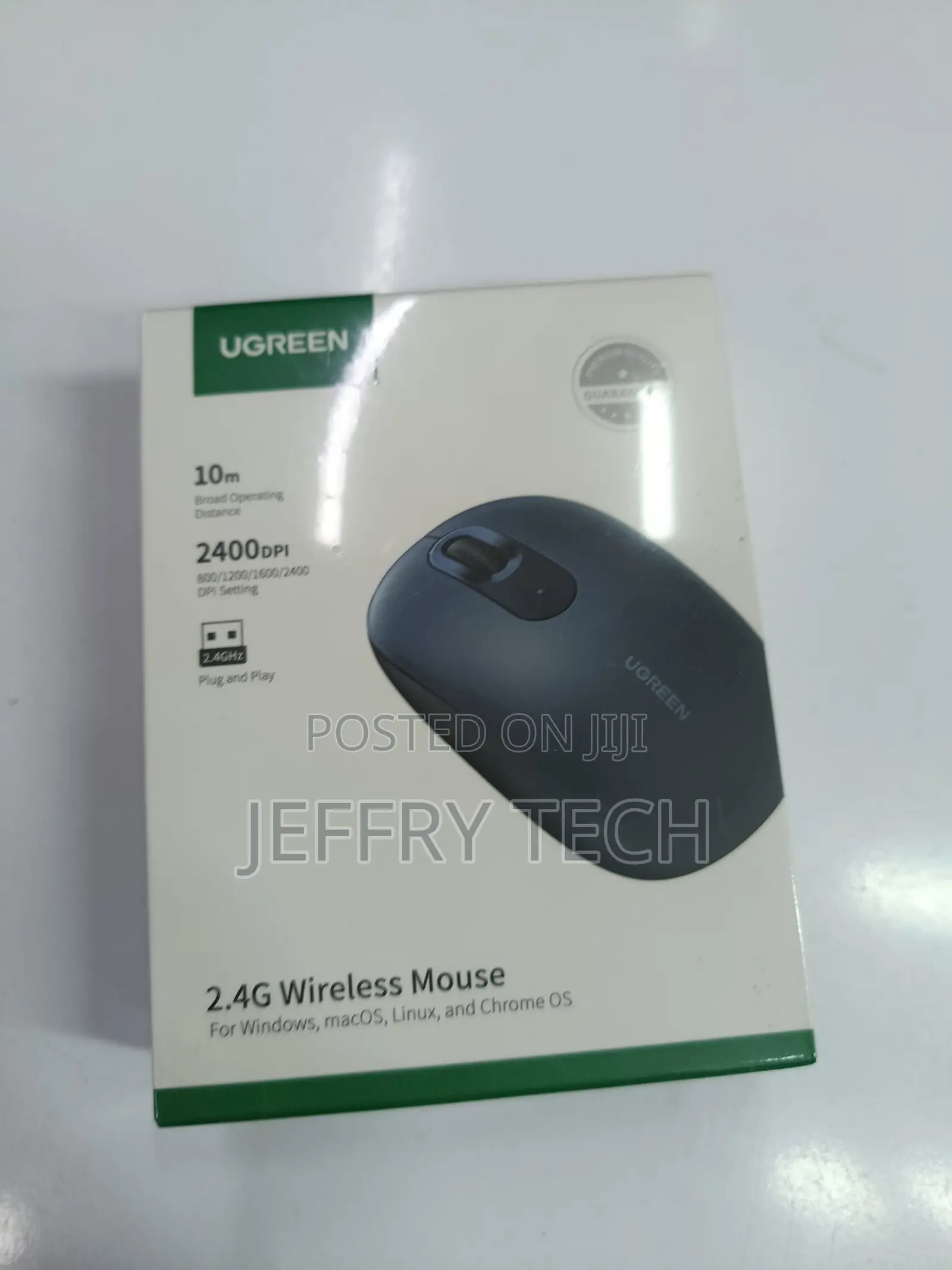 Ugreen Mu105 Wireless Mouse - Moonlight Gray, 2.4ghz, Ergonomic, 4-Lev