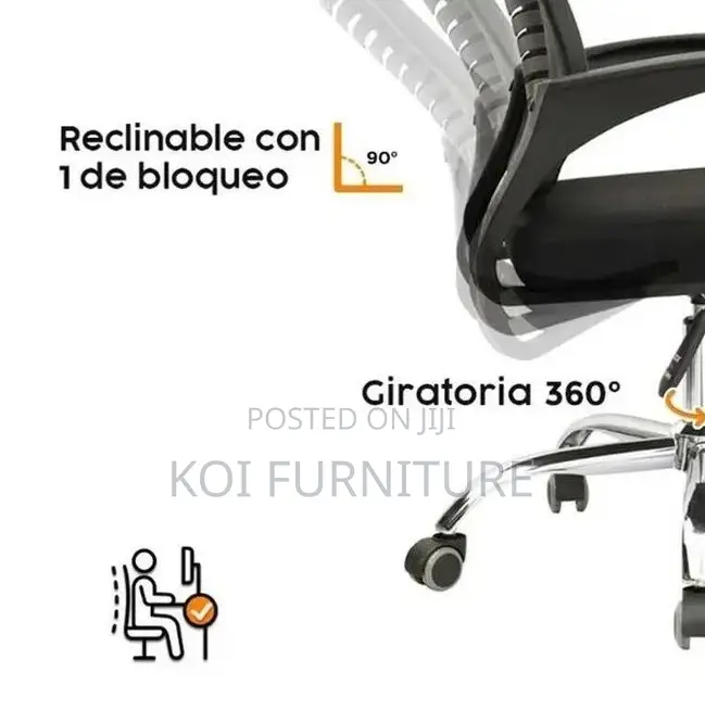 Office Chairs: High Backrest Ergonomic Adjustable Height Chair