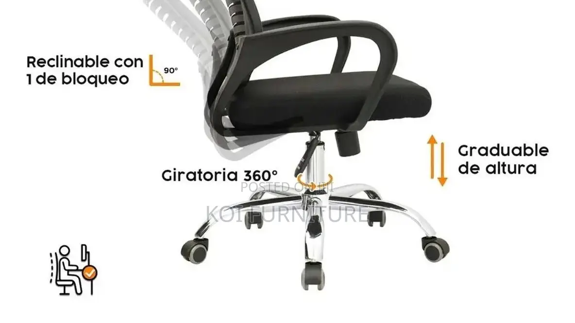 Office Chairs: High Backrest Ergonomic Adjustable Height Chair