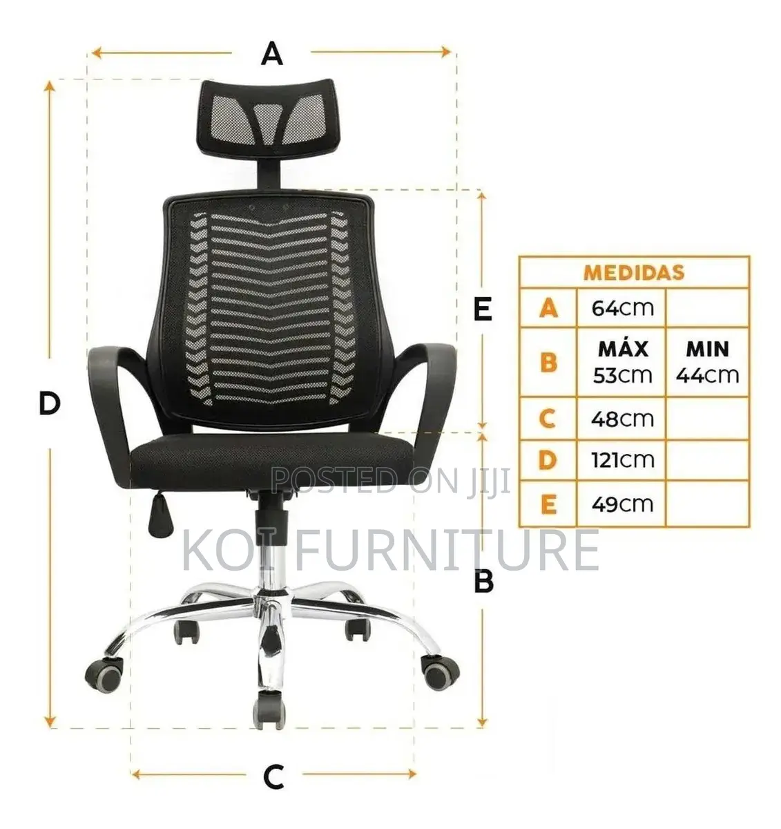Office Chairs: High Backrest Ergonomic Adjustable Height Chair