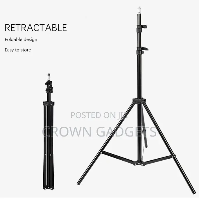 2.1 Meter Adjustable Light Stand Tripod With Clip Holder