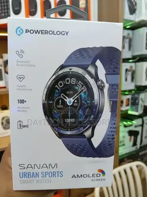 This Is a Powerology Sanam Urban Sports Smart Watch in Blue.