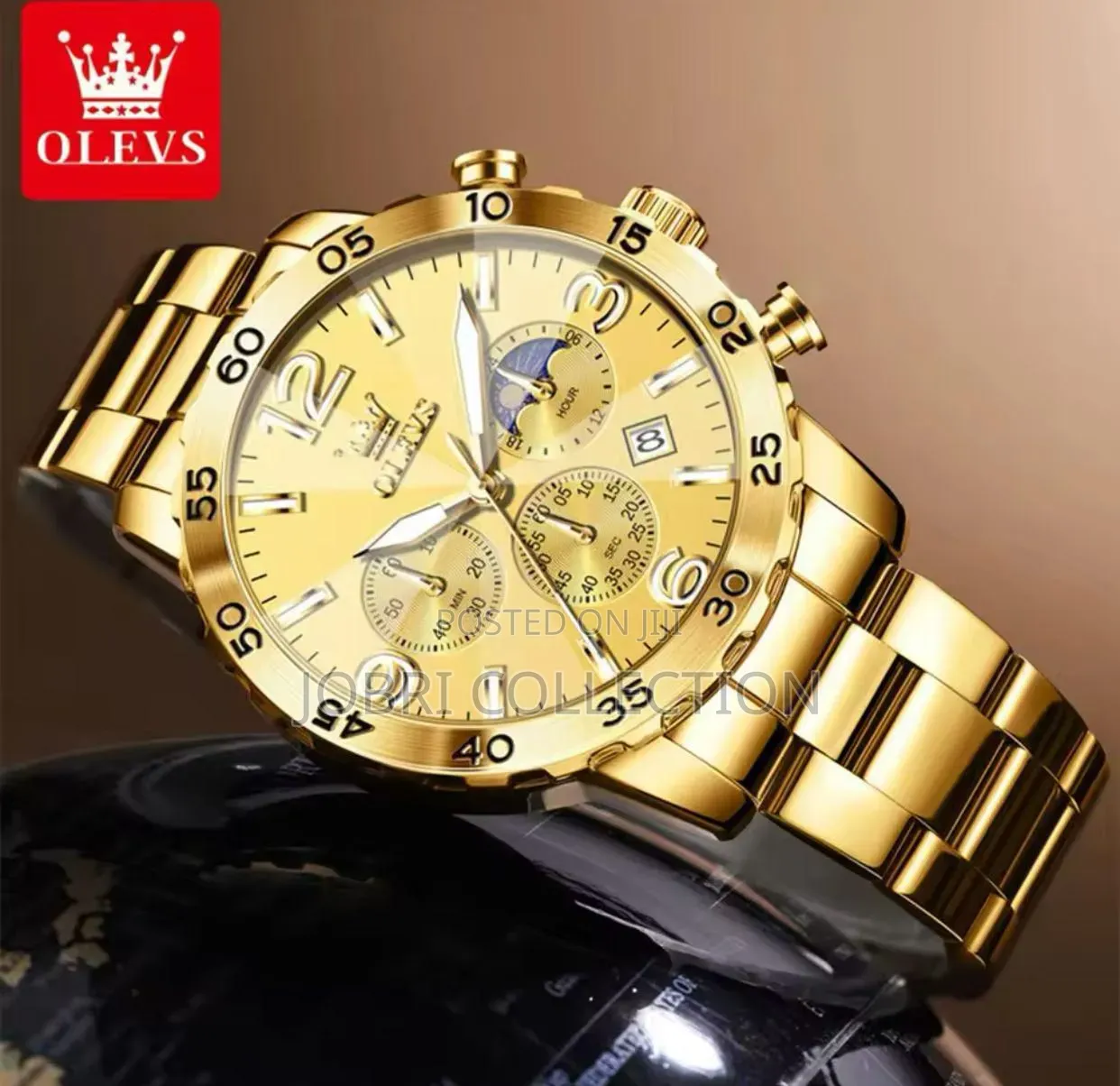 Gents Gold Olevs Chronograph Watch