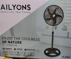 Ailyons 18 Inches Standing Fan Per Piece/Black 18" Fan