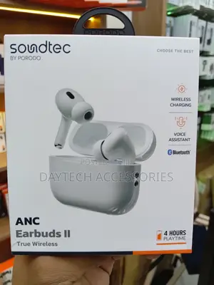 Porodo Soundtec Anc Earbuds Ii With Wireless Charging Capabilities.