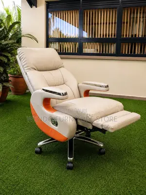 Office Chair : G12 Light Grey and Orange Pu Leather Sovereign Chair