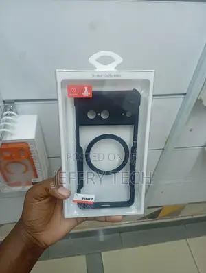 Google Pixel 7 in Black With a Transparent Back Cover
