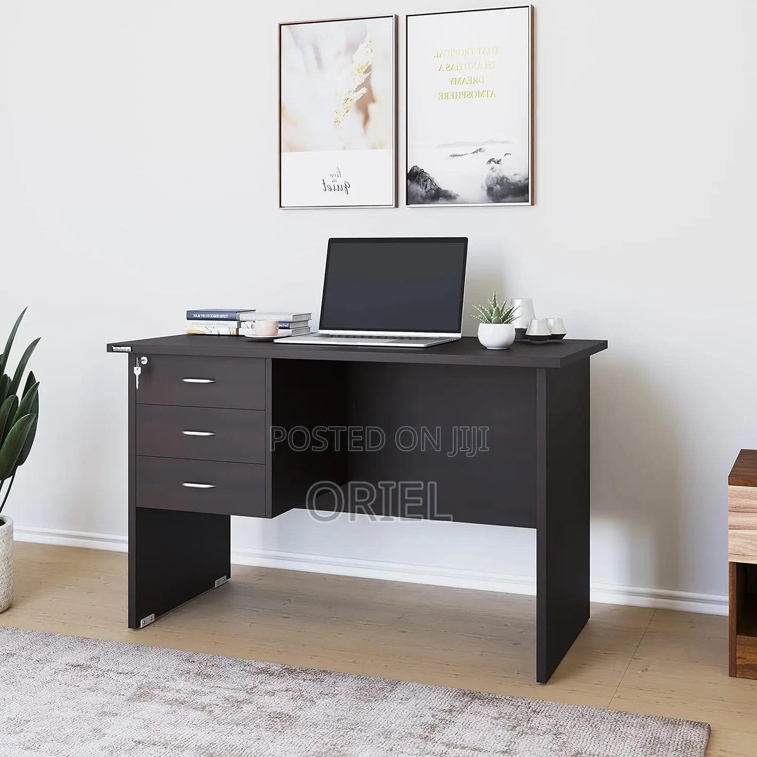 Office Study Desk 120cm With 3-Drawers