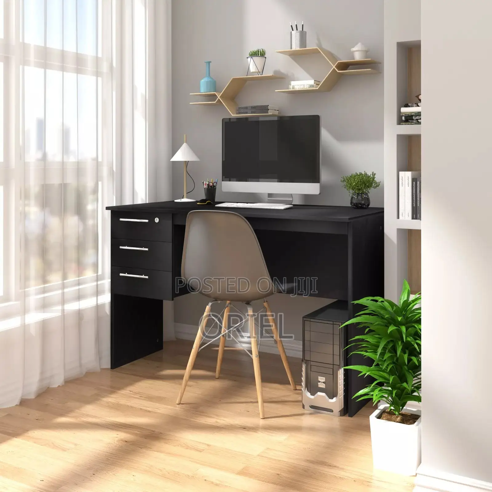 Office Study Desk 120cm With 3-Drawers