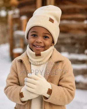 *3pcs Knitted Hat Beanie Cap Winter Cold Proof Hat Scarf Gloves
