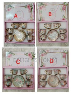 12 Pc European Ceramic Cup Set_la