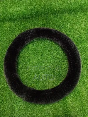 Fluffy Black Steering Wheel Cover Luxury Soft Fur Universal Fit