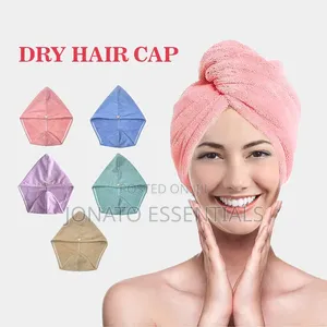 Microfiber Hair Towel Wrap Turban Wrap With Button for Women